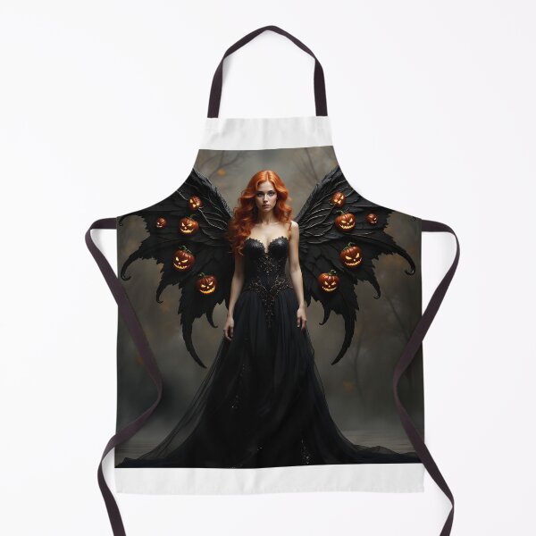 Item preview, Dark fairy goddess with Halloween pumpkins on her wings designed and sold by DreamagineArtDesign.