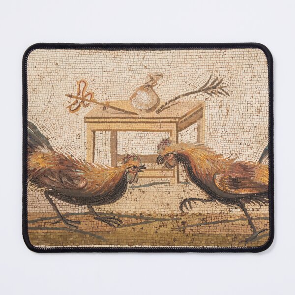 Item preview, Ancient Roman Mosaic of Cockfight from Pompeii at Naples Archaeological Museum designed and sold by Paolo Modena Photography - Fine Italian Art.