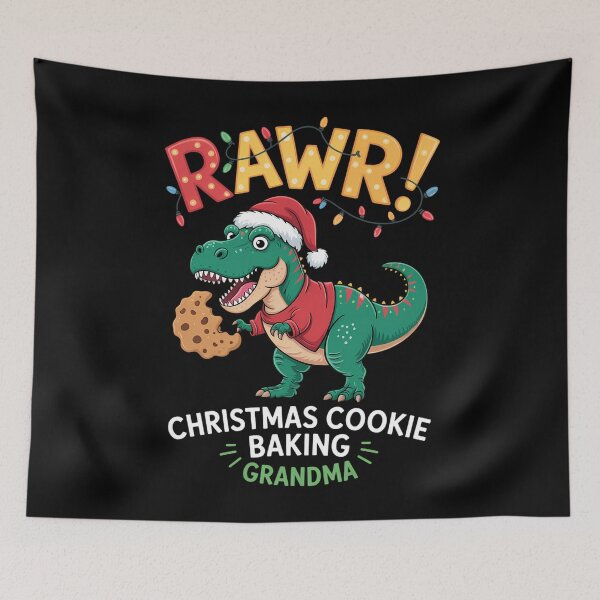 Item preview, Christmas Cookie Baking Grandma Dinosaur Gingerbread designed and sold by CookWorldLaughs.