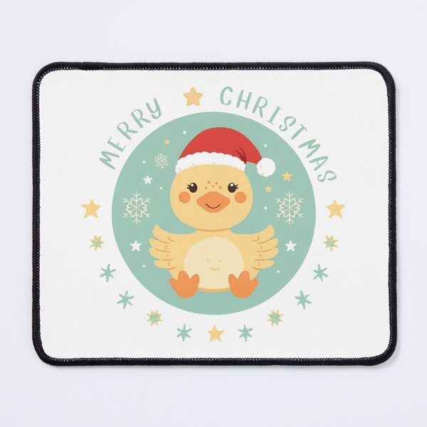 Item preview, Cute Duckling With Santa Hat Surrounded By Stars For Merry Christmas Circle Design designed and sold by KanDa-Shop.