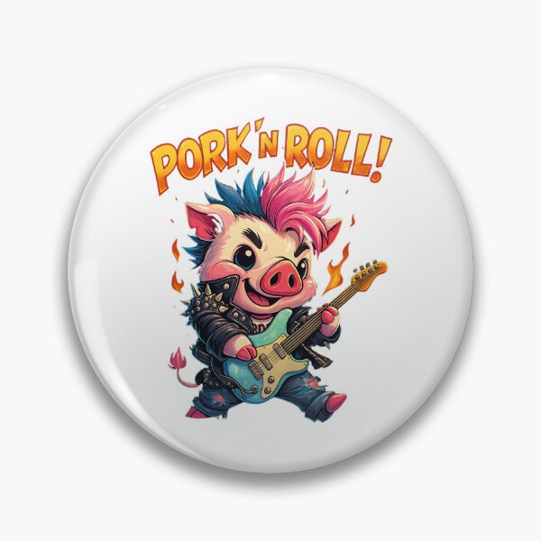 Item preview, Pork’n Roll! – Kawaii Punk Pig designed and sold by AGraphicLook.