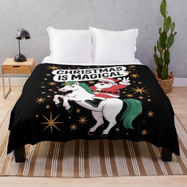 Item preview, Christmas Santa Unicorn Cute designed and sold by DoorwayThreads.