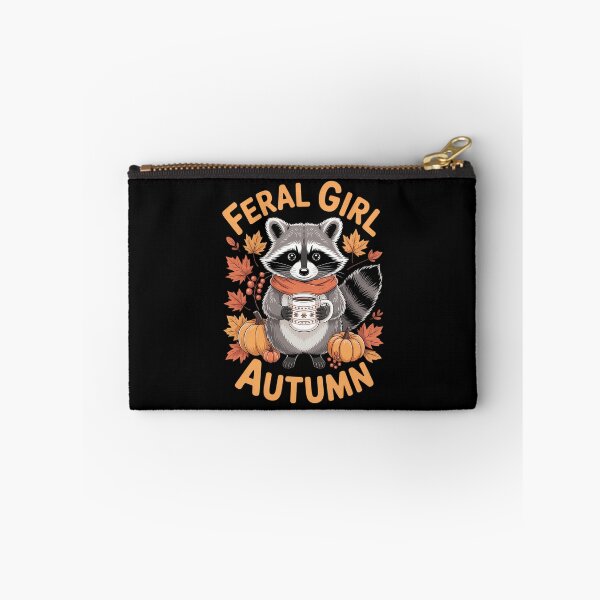 Item preview, Feral Girl Autumn Fall Pumpkin Spice Coffee Raccoon designed and sold by HellD3vil-Art.