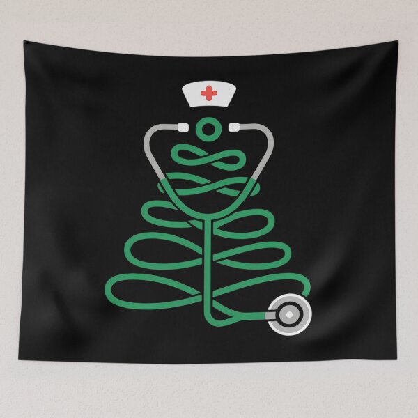 Item preview, Stethoscope Christmas Tree Nurse Christmas Scrub Top Xmas designed and sold by papertaless.
