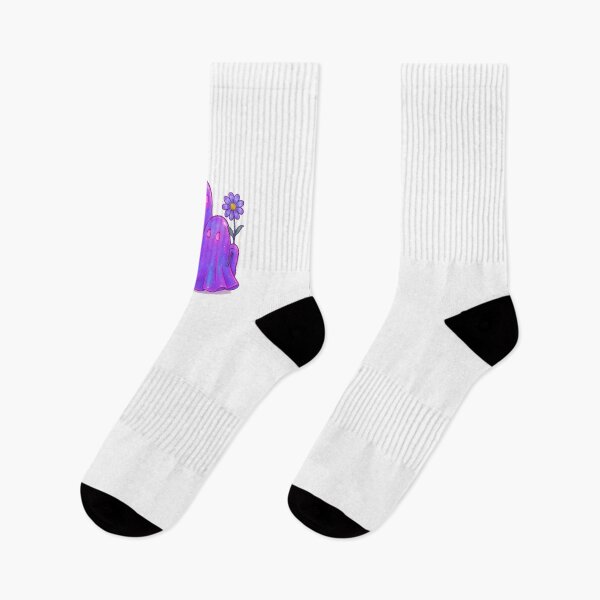 Item preview, Whimsical Colorful Ghosts Holding Flowers Cartoon designed and sold by RuweisVibes.