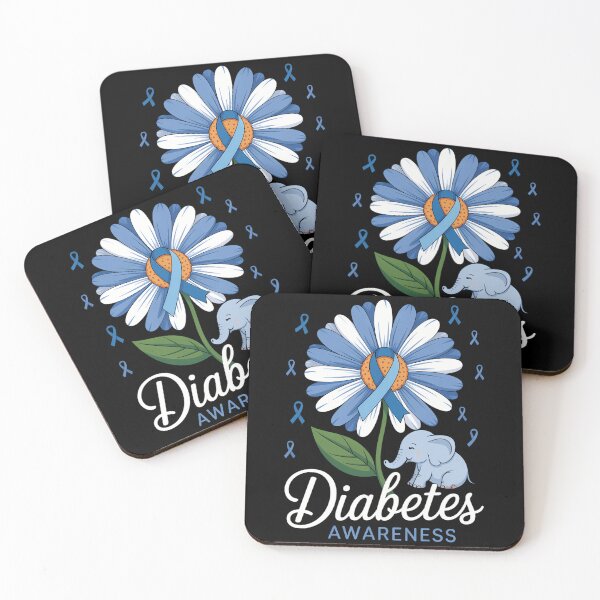 Item preview, Faith Cute Elephants Flower Diabetes Awareness designed and sold by DoorwayThreads.