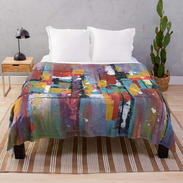 Item preview, Abstract multicolor painting wtih grunge texture on canvas. Artwork mix brush stroke, splash color and oil, acrylic paint element. Modern contemporary art for wallpaper designed and sold by MTShoppingLine.