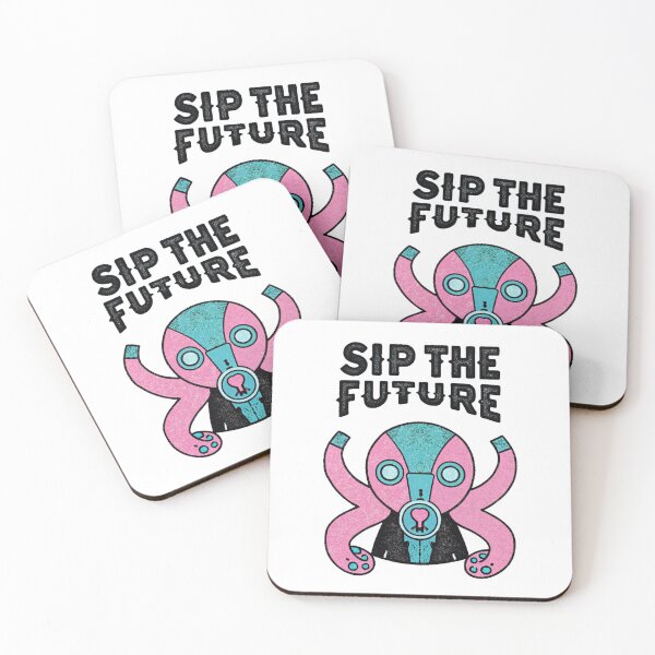 Item preview, Mirai o Nomu – Sip the Future Neon Octopus Art designed and sold by Alahchin Art.