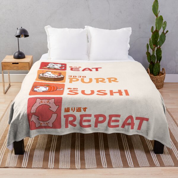 Item preview, Eat Purr Sushi Repeat – Cute Kawaii Japanese Cat Food Design designed and sold by DaVinciFeather.