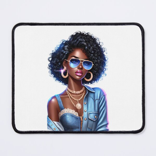 Item preview, Stylish Afro Queen in Blue Denim designed and sold by Lulunza.