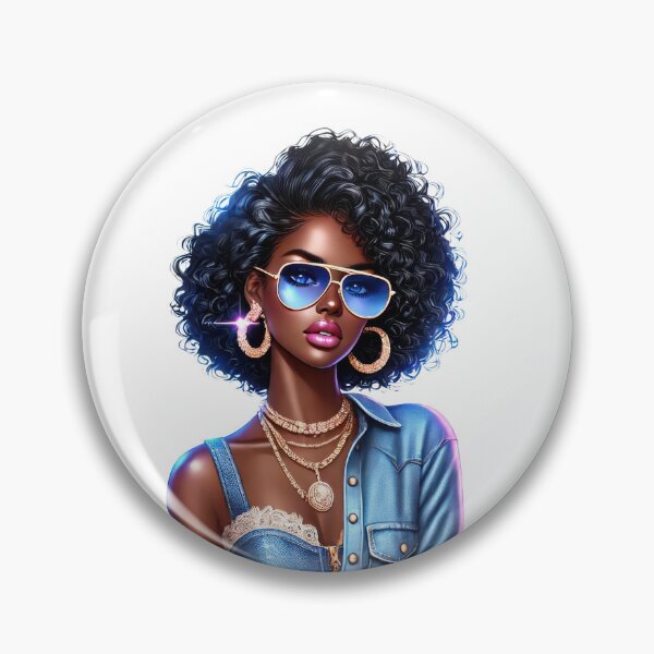 Item preview, Stylish Afro Queen in Blue Denim designed and sold by Lulunza.