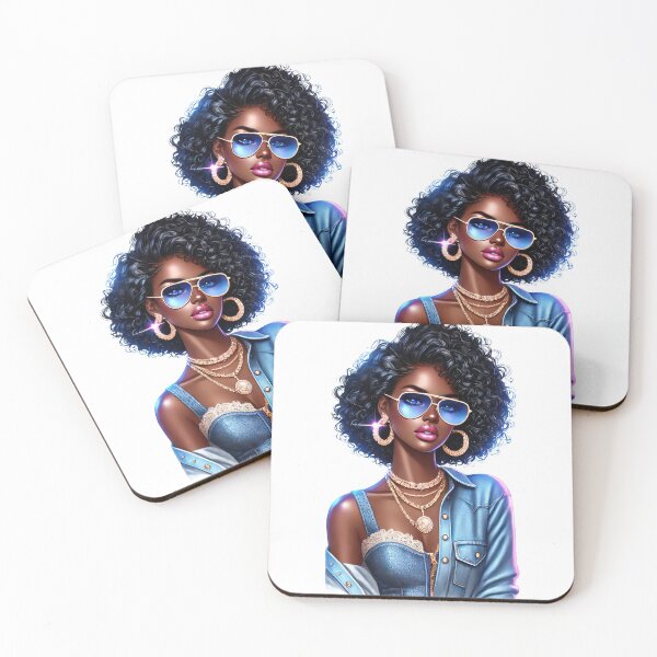 Item preview, Stylish Afro Queen in Blue Denim designed and sold by Lulunza.