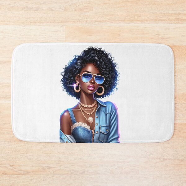 Item preview, Stylish Afro Queen in Blue Denim designed and sold by Lulunza.