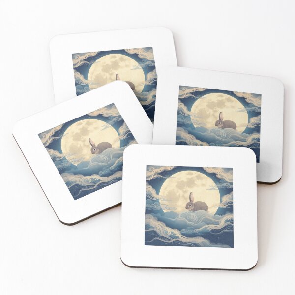 Item preview, Moon Rabbit – Ukiyo-e Style Under the Full designed and sold by Rosemoonjapan.