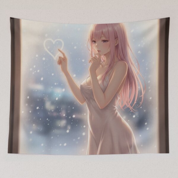 Item preview, A Waifu lost in love and lost in thought on a snowy morning designed and sold by GerwantSHOP.