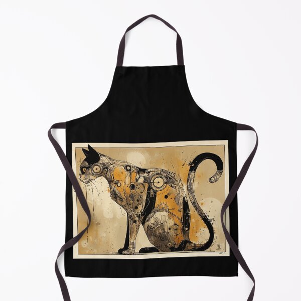 Item preview, Mechanical Cat Steampunk Art designed and sold by ChefsSpicyFits.
