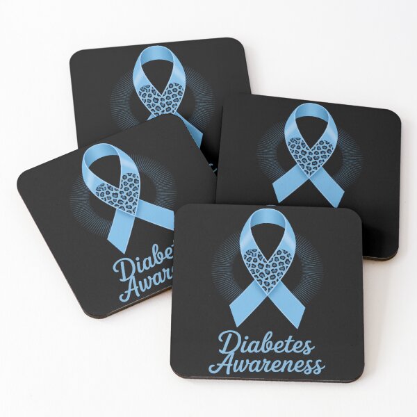 Item preview, In November We Wear Blue Diabetes Awareness Leopard Ribbon designed and sold by WalshDrawnLaugh.
