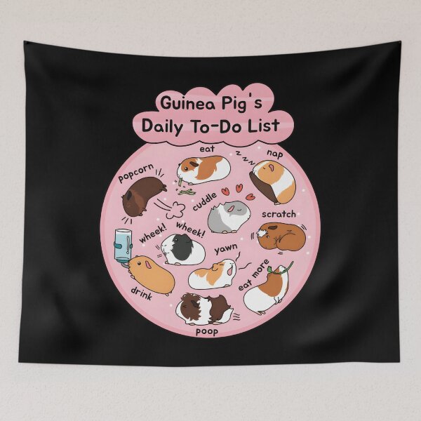 Item preview, Guinea Pig Daily To-Do List — Pink Background designed and sold by LiviaBarrosMelo.