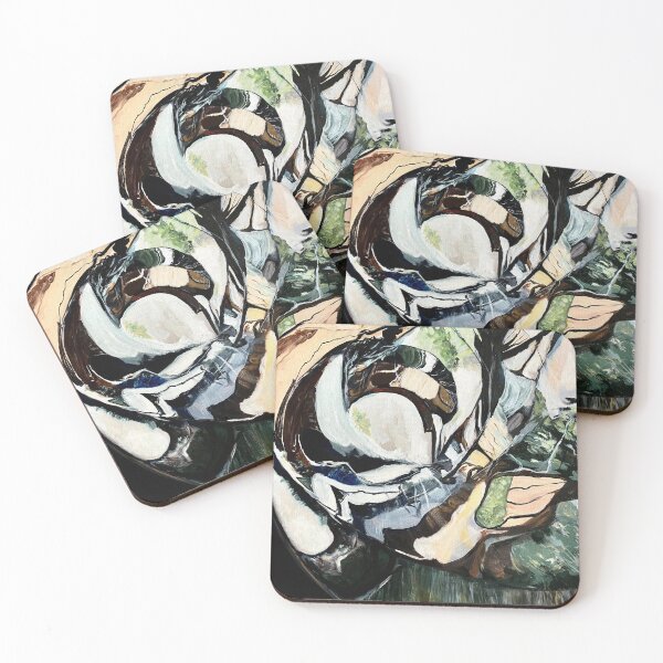 Item preview, Reflecting light and darkness, silver and charcoal, green designed and sold by Myartspace.