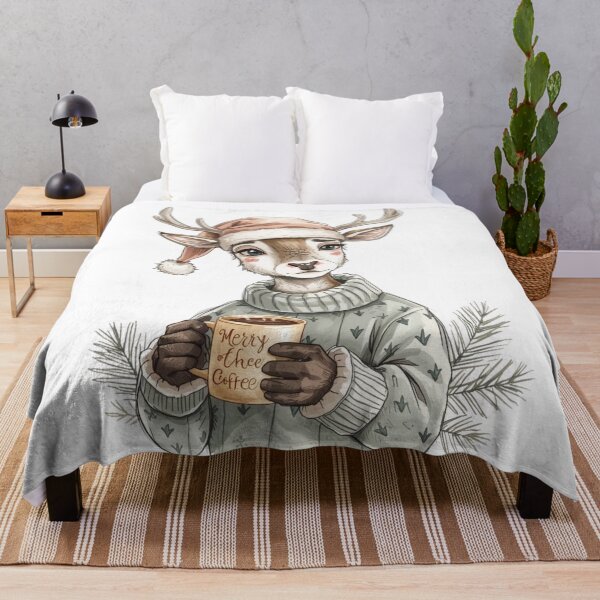 Item preview, Cozy Christmas Deer – Merry Coffee Holiday Vibes designed and sold by jelonkaa.