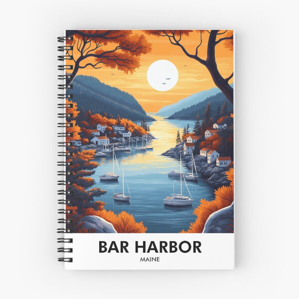 Item preview, Impresión retro de viajes de Bar Harbor designed and sold by HomeLivingCo.