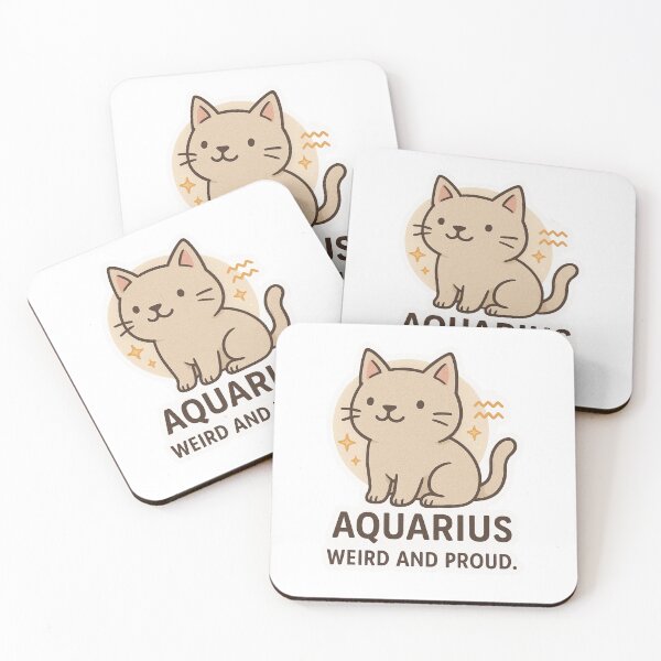 Item preview, Aquarius Zodiac Cat Sticker | Funny & Unique Astrology Gift for Aquarius Lovers – Kawaii Celestial Cat Design designed and sold by mirozeliea.
