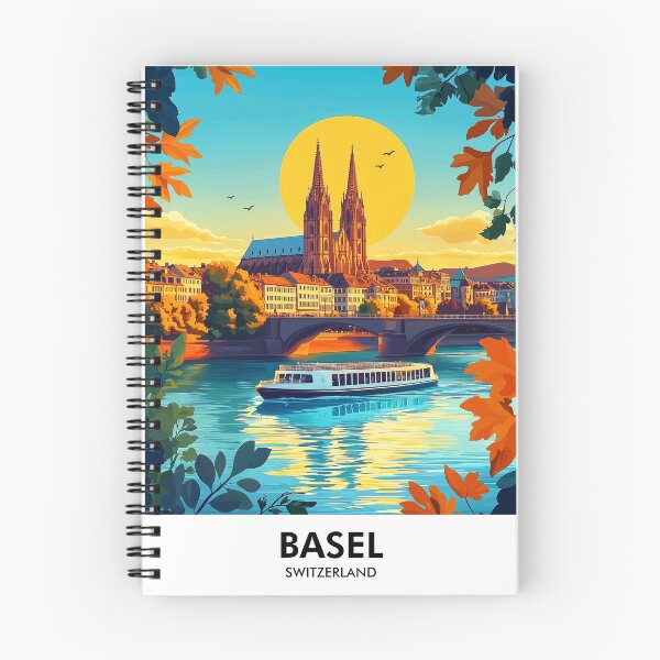 Item preview, Basel Switzerland Retro Travel Print designed and sold by HomeLivingCo.