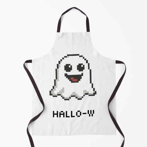 Item preview, Cute Pixel Ghost with Hallo-W Text Halloween Design designed and sold by RuweisVibes.