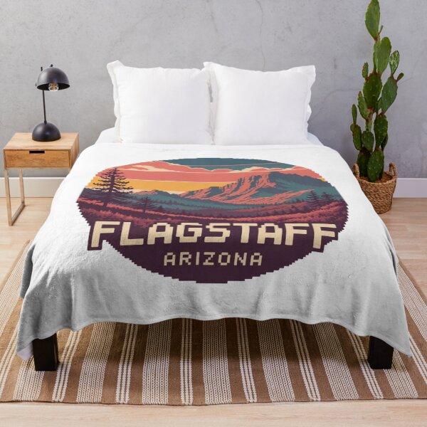 Artikelvorschau, Flagstaff Arizona Sticker – Retro Pixel Art Berg Sonnenuntergang | 8-Bit Wüstenlandschaftsdesign entworfen und verkauft von CircinusStore.