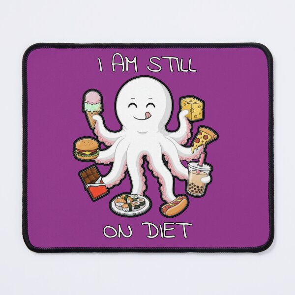 Item preview, Kawaii Octopus Eating Snacks – Cute Diet Humor designed and sold by INNERSELFART.