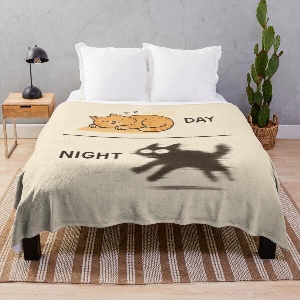 Item preview, Day vs Night Cat - Sleeping Cat vs Zoomies Silhouette designed and sold by MiLaKK.