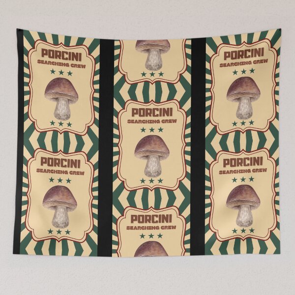Item preview, Porcini Searching Crew - Vintage Essential Design designed and sold by AtushaSpark.