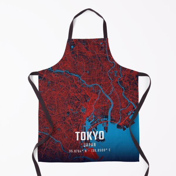 Item preview, Tokyo Red & Blue Minimalist Map designed and sold by HomeLivingCo.