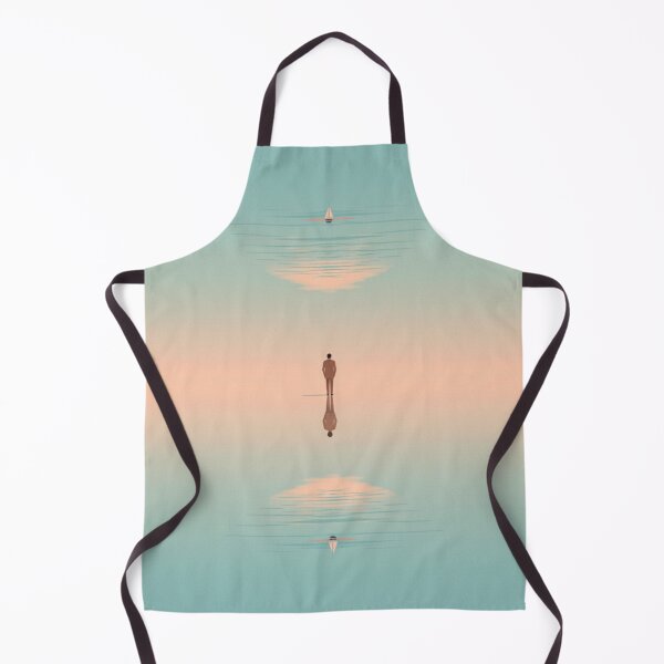 Item preview, Solitude Mirrored Seascape Conceptual Art - Surreal Man Boat Reflection Minimalist Print designed and sold by j-2k.