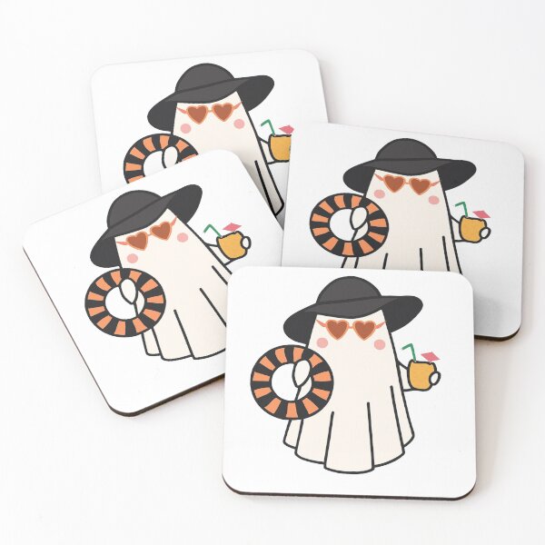 Item preview, Cute Summer Ghost with Sunglasses and Drink designed and sold by RuweisVibes.