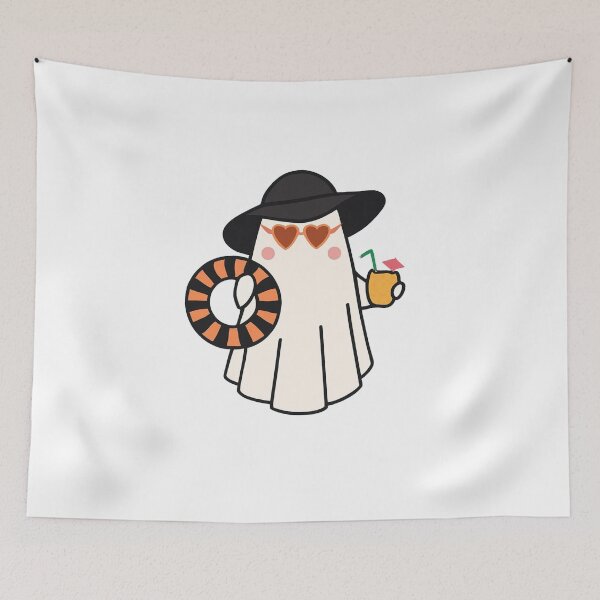 Item preview, Cute Summer Ghost with Sunglasses and Drink designed and sold by RuweisVibes.