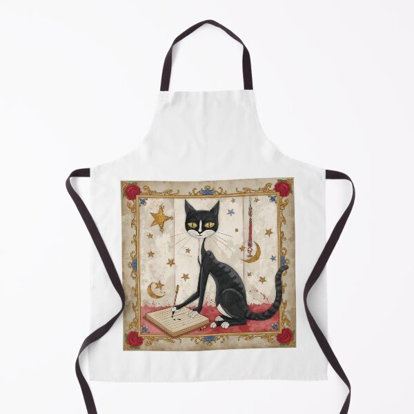 Item preview, Tuxedo Cat Quill Medieval Art designed and sold by PictorialWhimsy.