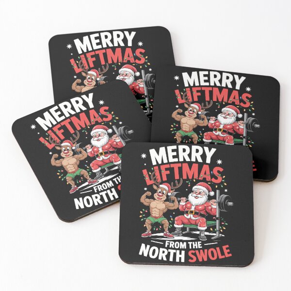 Item preview, Merry Xmas Muscle Santa Weightlifting designed and sold by georgiaarsnal.