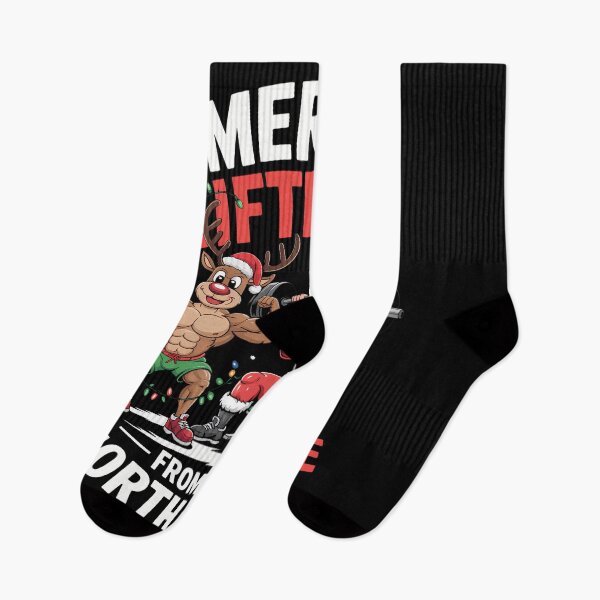 Item preview, Merry Xmas Muscle Santa Weightlifting designed and sold by georgiaarsnal.