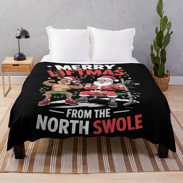 Item preview, Merry Xmas Muscle Santa Weightlifting designed and sold by georgiaarsnal.