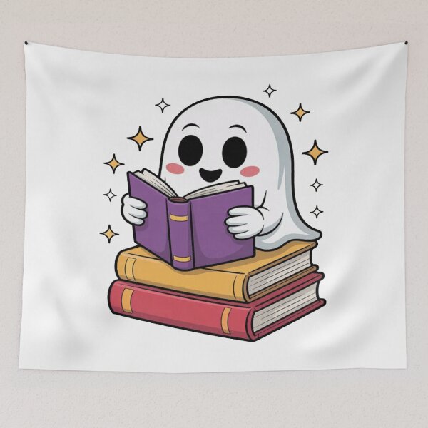 Item preview, Funny Ghost Book Reading Halloween Books Lover Teacher designed and sold by ChrisRhea8h.