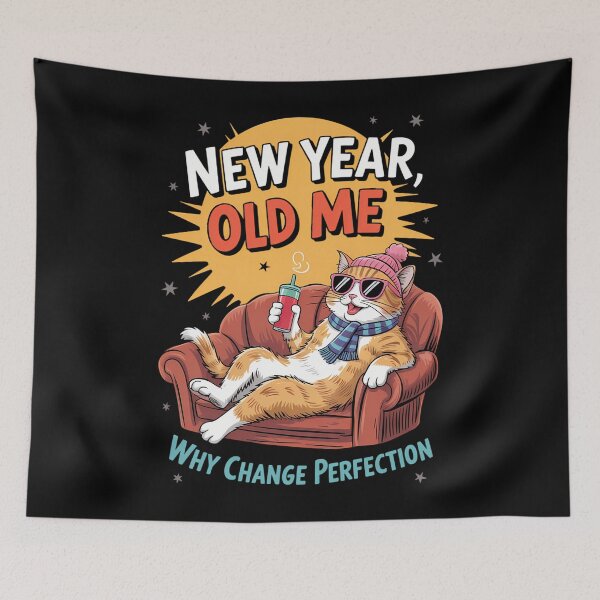 Item preview, New Year Funny Humor Cat designed and sold by georgiaarsnal.