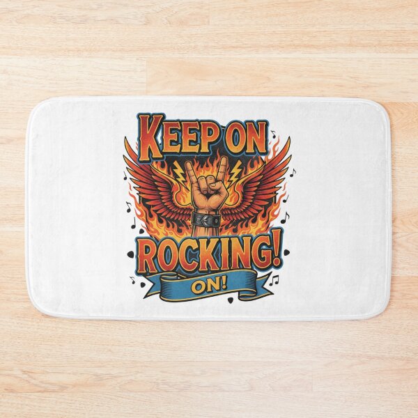 Item preview, Keep On Rocking Hands Horns Fire Wings Lightning Bracelet Metal Rock N Roll Vintage Illustration Epic Musical Symbol designed and sold by DibuHumor.