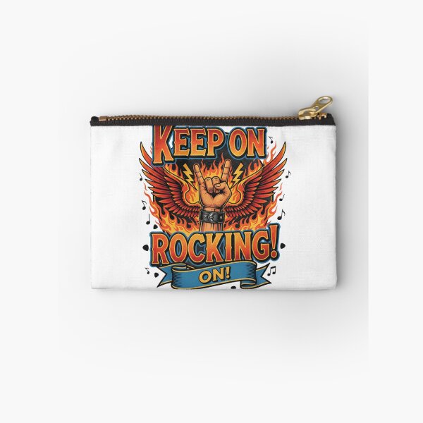 Item preview, Keep On Rocking Hands Horns Fire Wings Lightning Bracelet Metal Rock N Roll Vintage Illustration Epic Musical Symbol designed and sold by DibuHumor.
