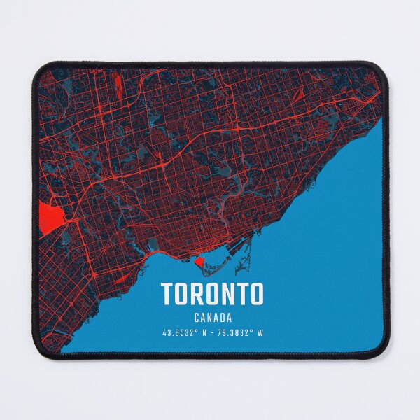 Item preview, Toronto Red & Blue Minimalist Map designed and sold by HomeLivingCo.