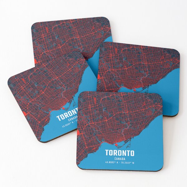 Item preview, Toronto Red & Blue Minimalist Map designed and sold by HomeLivingCo.