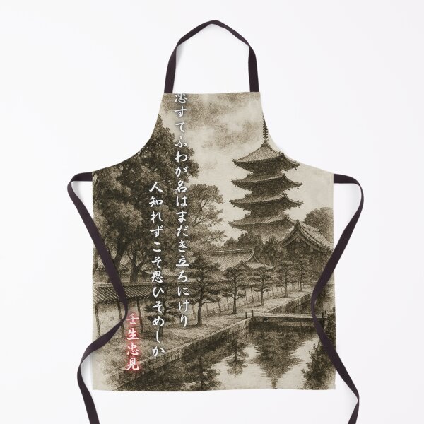 Item preview, Pagoda and Hidden Love Poem Ink Art designed and sold by MINE Design-Works.