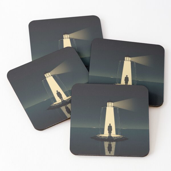 Item preview, Lighthouse Trap Conceptual Art - Isolation and Guidance Surreal Minimalist Print designed and sold by j-2k.