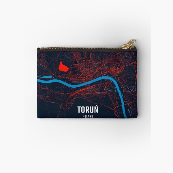 Item preview, Toruń Red & Blue Minimalist Map designed and sold by HomeLivingCo.
