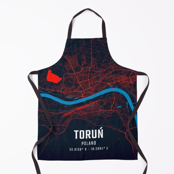 Item preview, Toruń Red & Blue Minimalist Map designed and sold by HomeLivingCo.